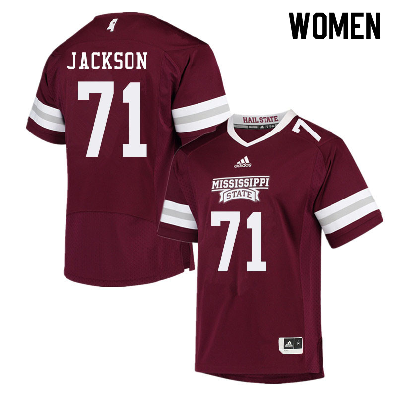 Women #71 James Jackson Mississippi State Bulldogs College Football Jerseys Sale-Maroon